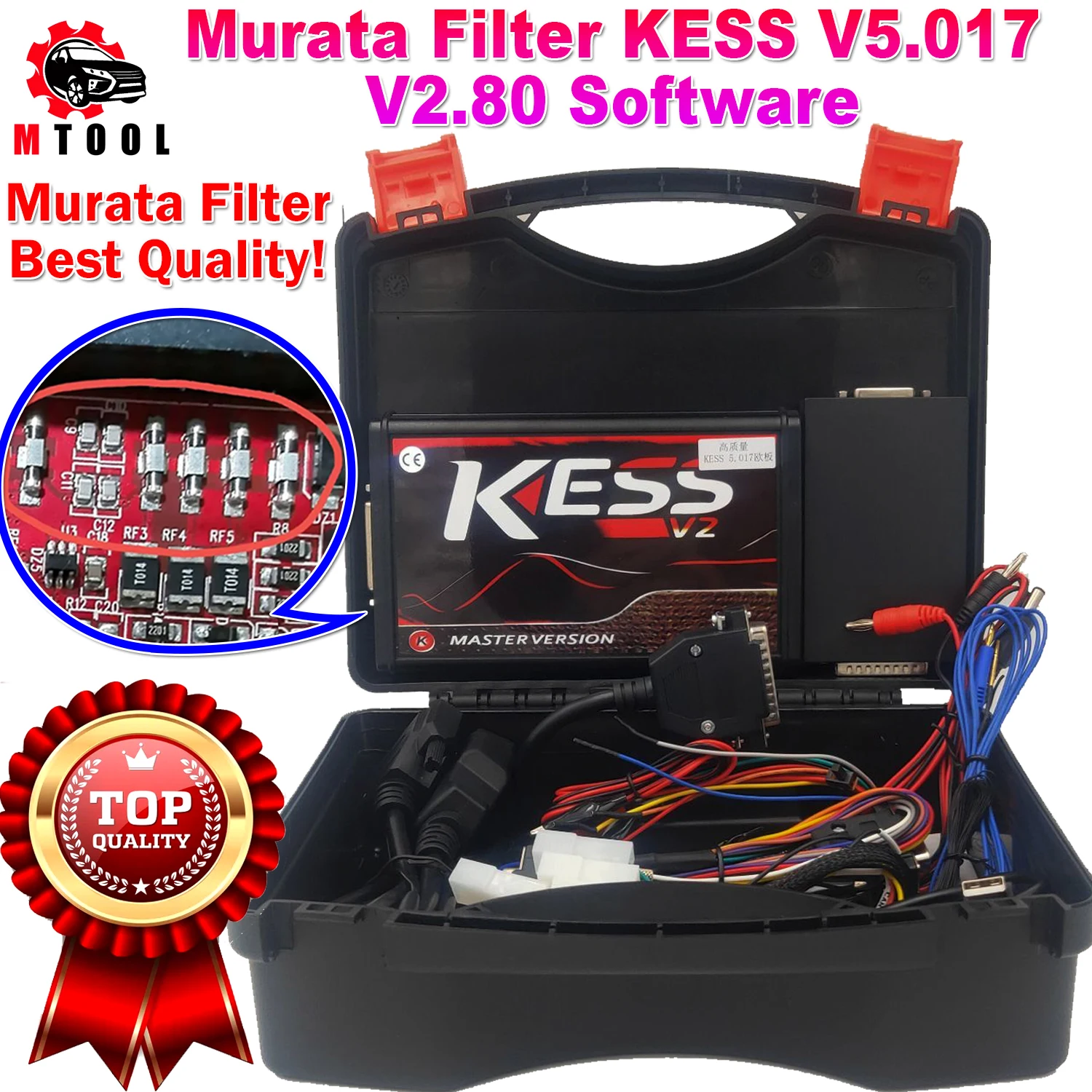 

Online EU Red Murata Filter Kess V2 V2.80 V5.017 & KTAG V7.020 4 LED OBD2 Car Trucks ECU Chip Tuning Kit Unlimited Repair Ki