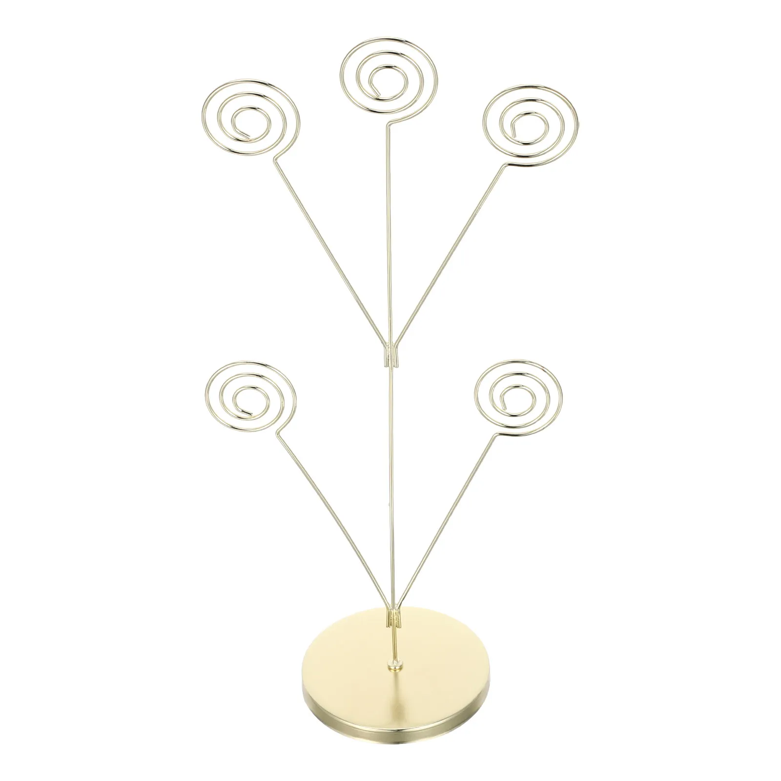 5 Branch Picture Memo Holder Clip Desktop Photo Stand Metal Card Holder Round Base Wedding Table Number Sign Valentine Day Table