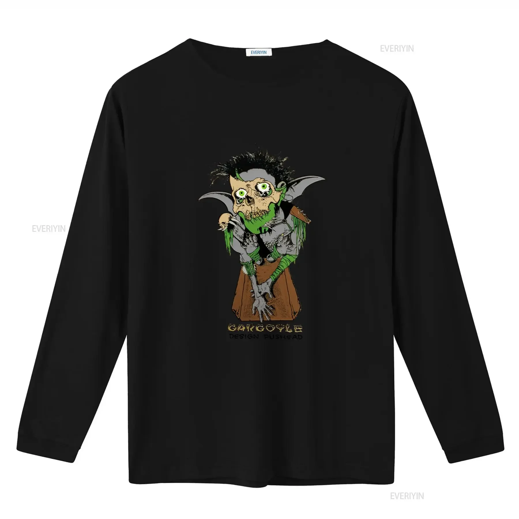 80s Vintage Zorlac Pushead Inspired Gargoyle T Shirt Retro Rock Band Style vintage Washed homme Casual Versatile Stretched