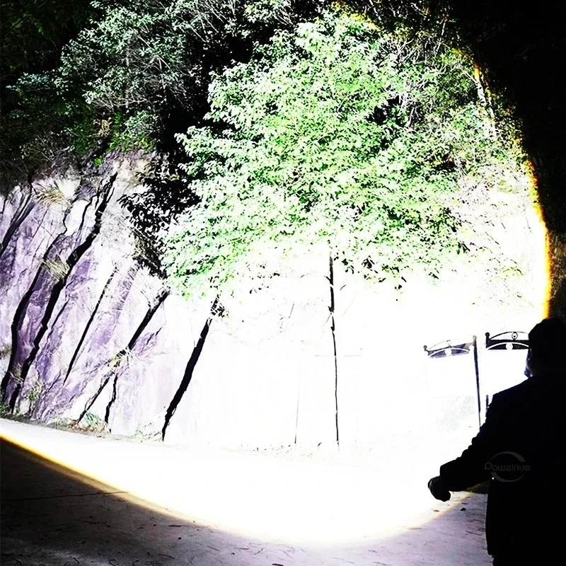 Super Bright LED White Laser Flashlight Long Range Zoomable Torch USB Rechargeable Outdoor Work Light for Outdoor Camping