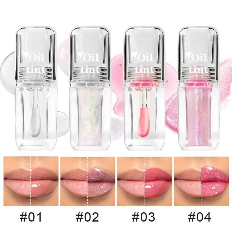 Moisturizing Lip Balm Mirror Water Lip Glaze ยาวนานกันน้ําคริสตัลเจลลี่น้ํามัน Lip Tint Non-stick Cup Lip Glow Oil Care