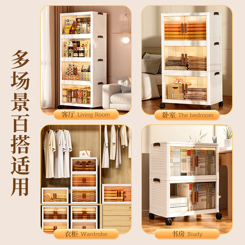 ZZXL Storage Cabinet Storage Cabinet Clothes Toy Finishing Foldable Installation-Free