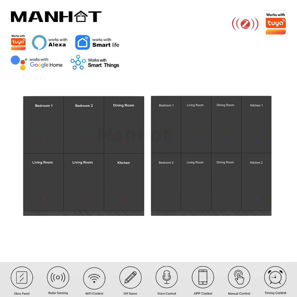 manhot-zigbee-smart-diy-name-switch-smart-glass-panel-push-button-switch-with-radar-sensing-work-with-tuya-alexa-google-home