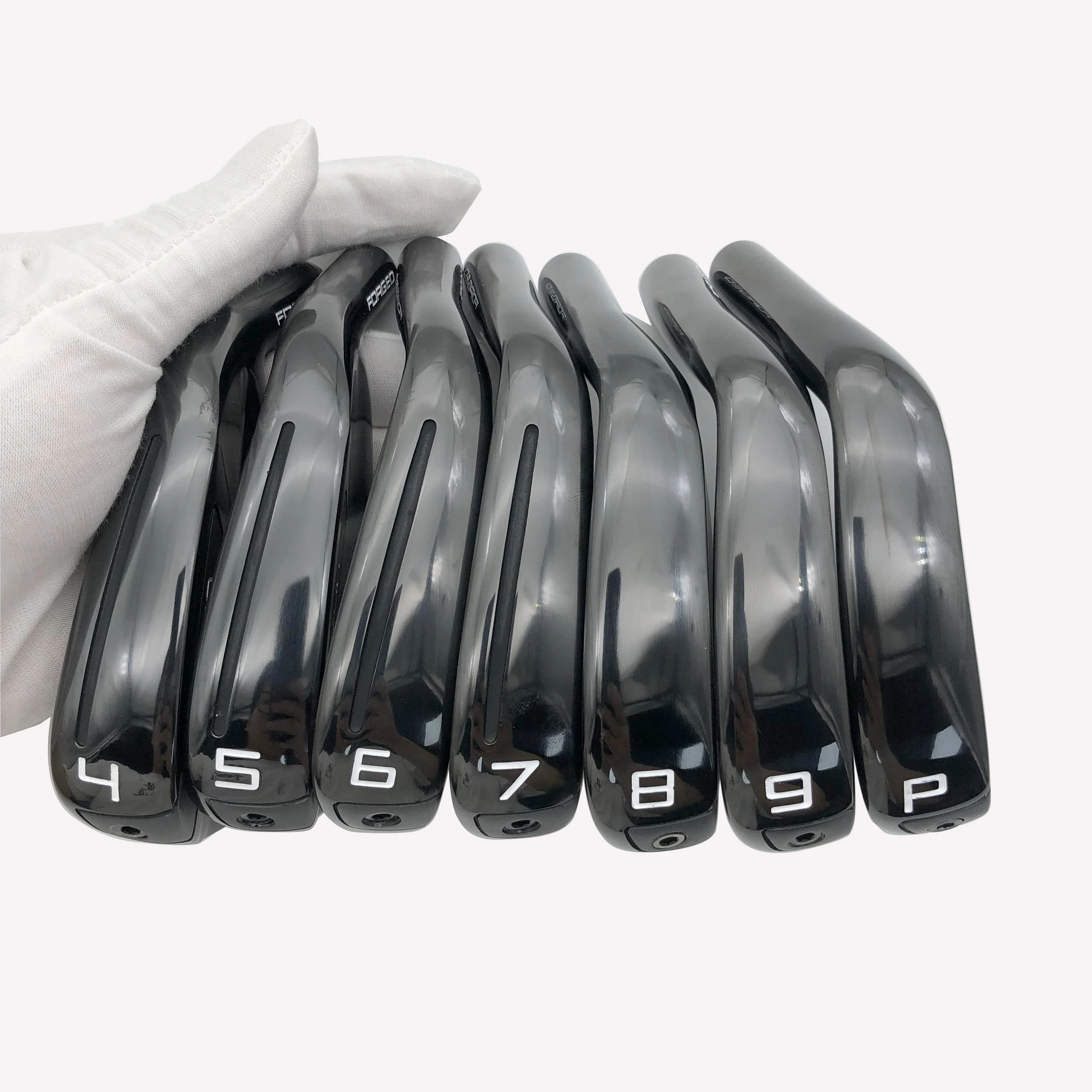 

Hot Sale Golf Club Iron Set Stainless Steel #4-P Right Hand Black and 120S Shaft Forged Club Golf Iron Set Head