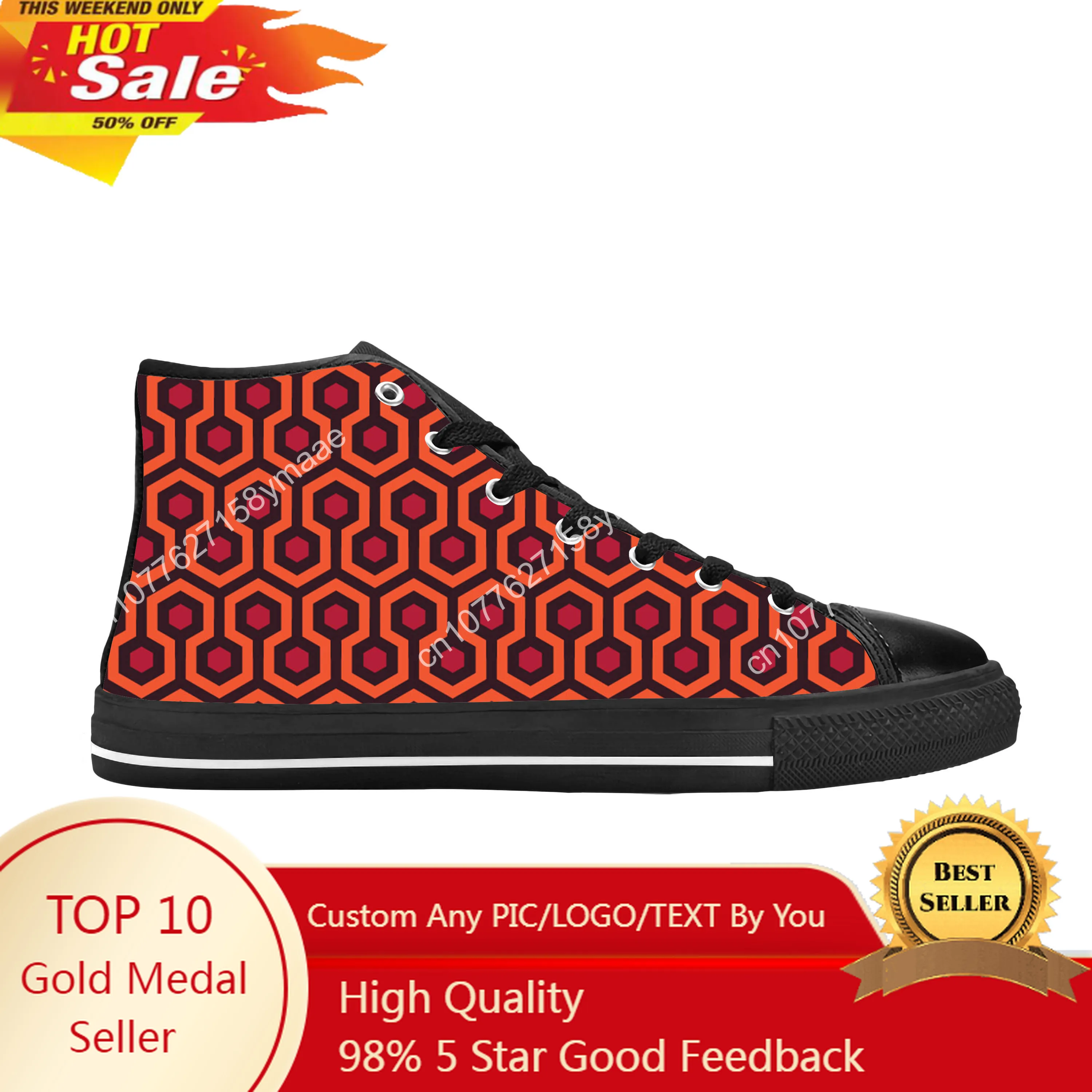 The Shining Carpet Overlook Hotel Pattern Fashion Casual Cloth Shoes High Top Comfortable Breathable 3D Print Men Women Sneakers