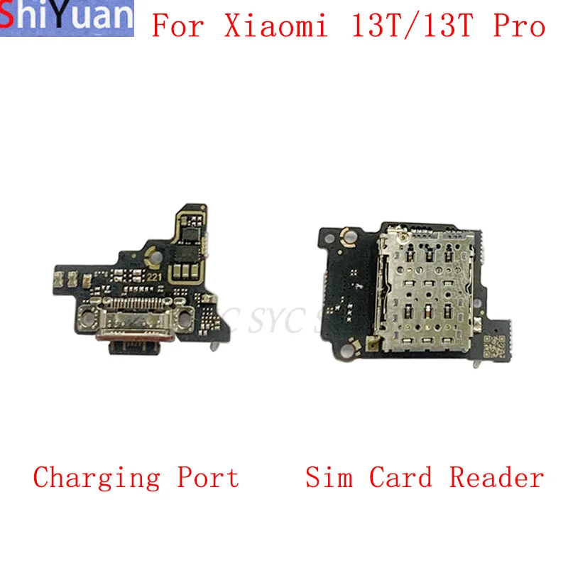 USB 충전 포트 커넥터 플렉스 케이블, 샤오미 13T 프로 SIM 카드 리더 보드 교체 부품