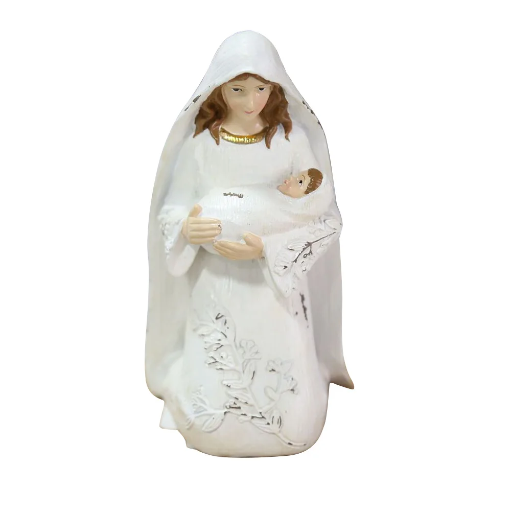 Kerststal Figuren Ornamenten Hars Ambacht Traditionele Kerststal Figuren Hars Figuren Standbeeld Christus Geboorte van Jezus O