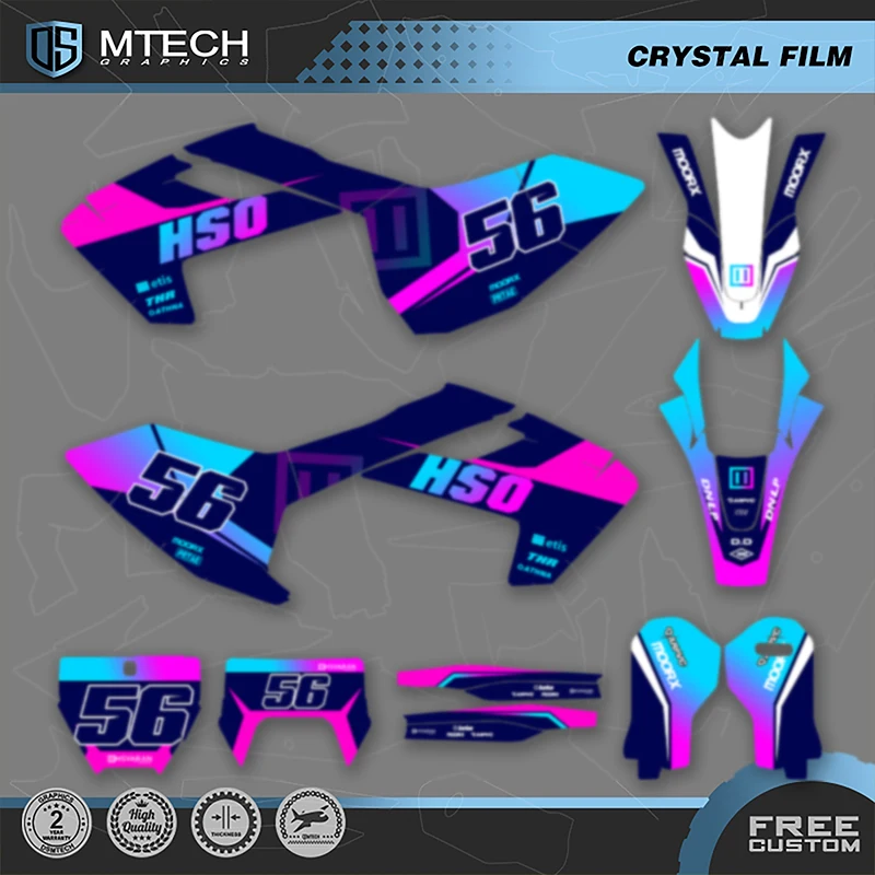 

DSMTECH For Husqvarna TC FC 125 250 350 450 2016 2017 2018 TE FE 2017 2018 2019 Graphics Decal Sticker Kit Custom Motorcycle 004