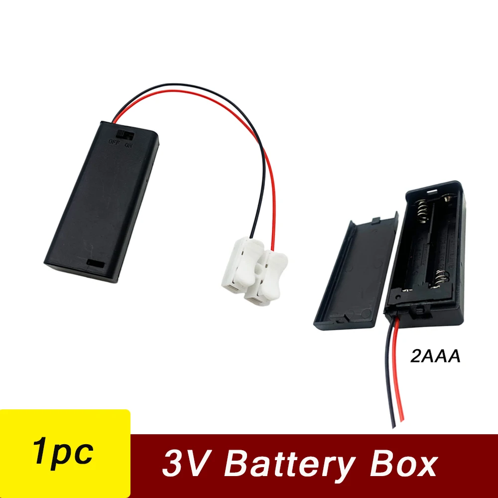 

1pc 3V Battery Box for 2XAAA Train Sand Table LED Light Wiring Model Transformation for DIY Model Making Without Smd Light