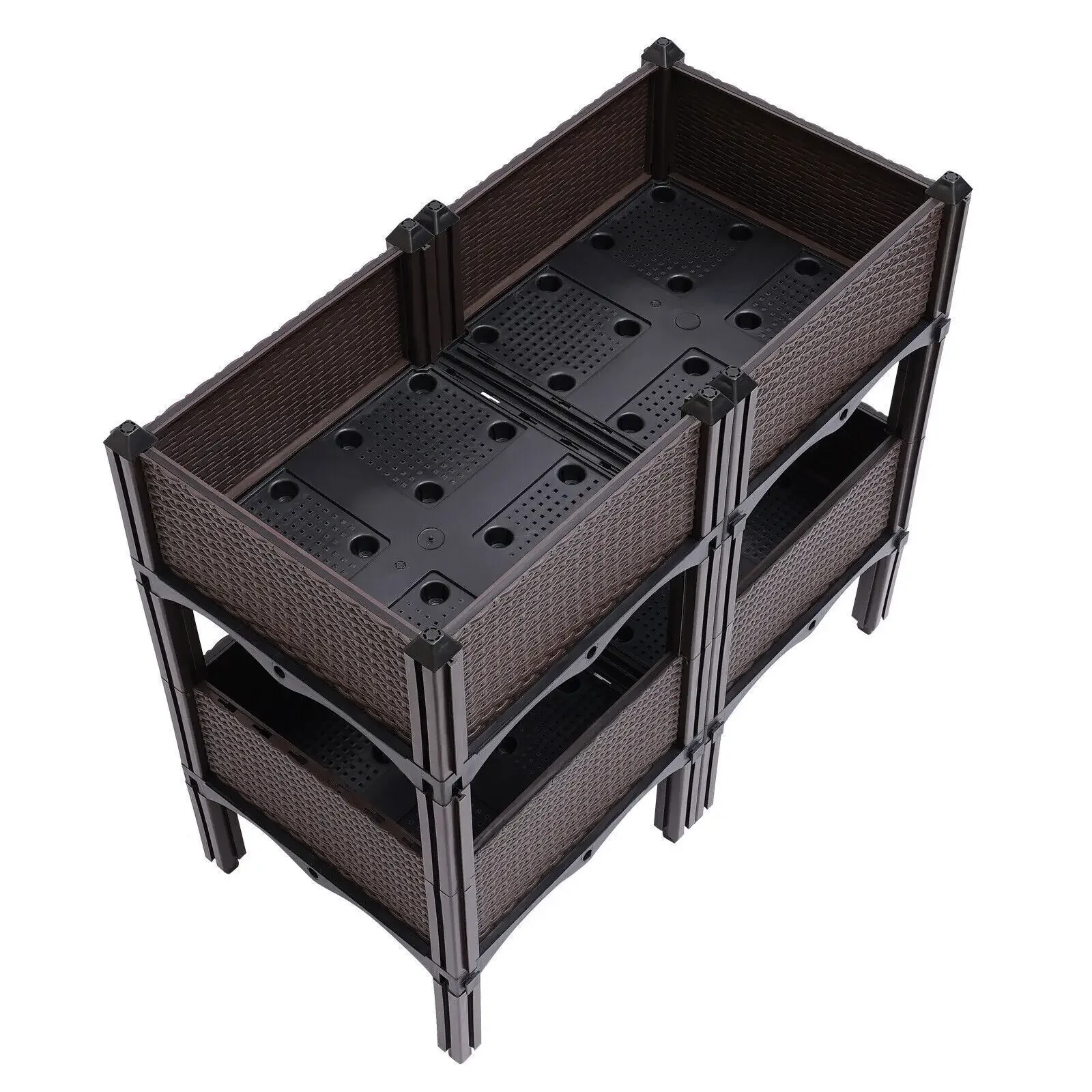 2 Tiers Elevated Raised Garden Bed with Legs Planter Grow Box Outdoor Yard US - view 3