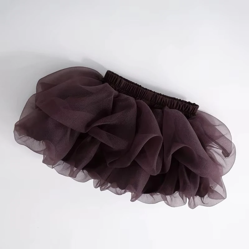 Summer Girl's Tulle Skirt Baby Bubble Short Skirt Layered Princess Tutu Dress Fluffy Puffy Cakeskirt for Kids Party Photo Shoot