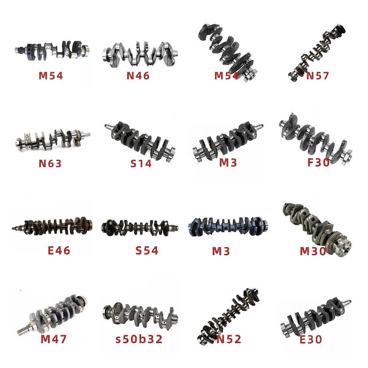 for BMWs m54b30 m52b28  n57d30a n20b20b m57  s14 s54  n57 n42 n46 n47  E30 crankshaft