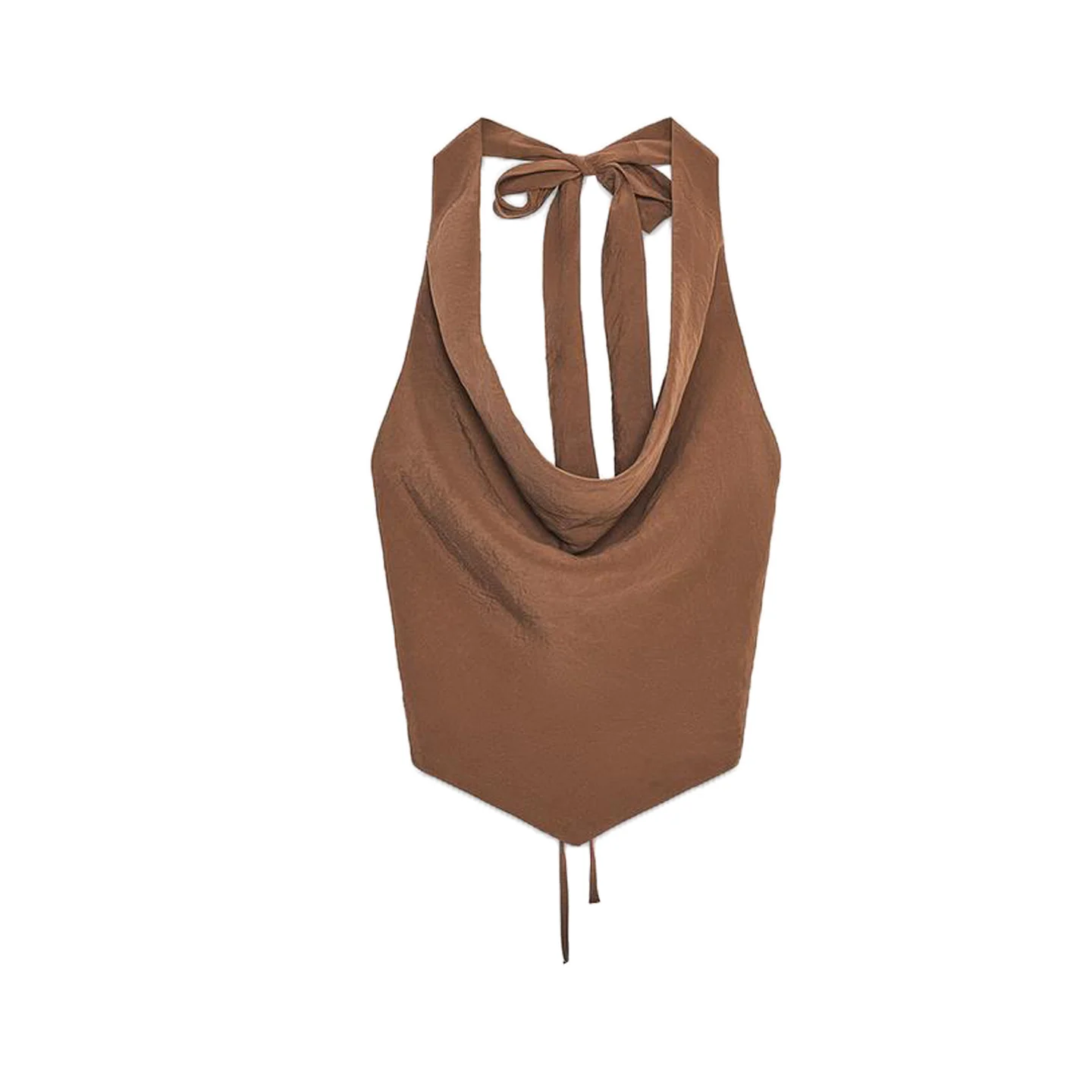 Novo Top de Verão F Sexy com Decoração de Laço Borboleta, Gola ter, Drapeado, em Fibra de Poliéster, Crimento Cu...