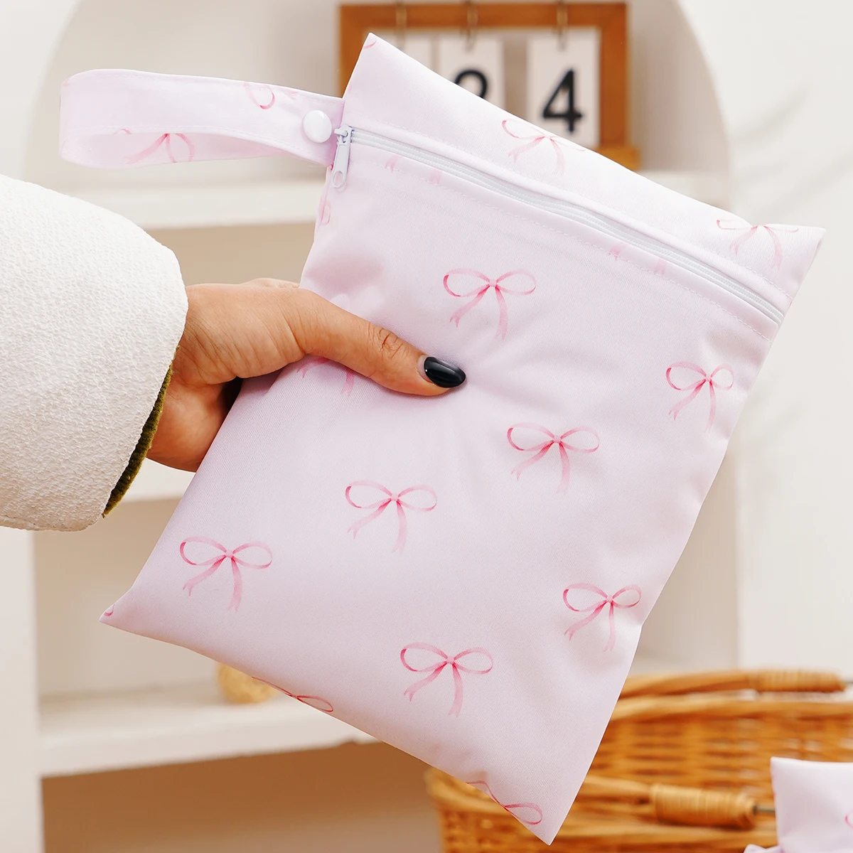 Elinfant 3PCS Portable Waterproof Wet Dry Bag For Swimsuits, Diaper Bags For Cloth Diapers,Washable Reusable Storage Bag view 6