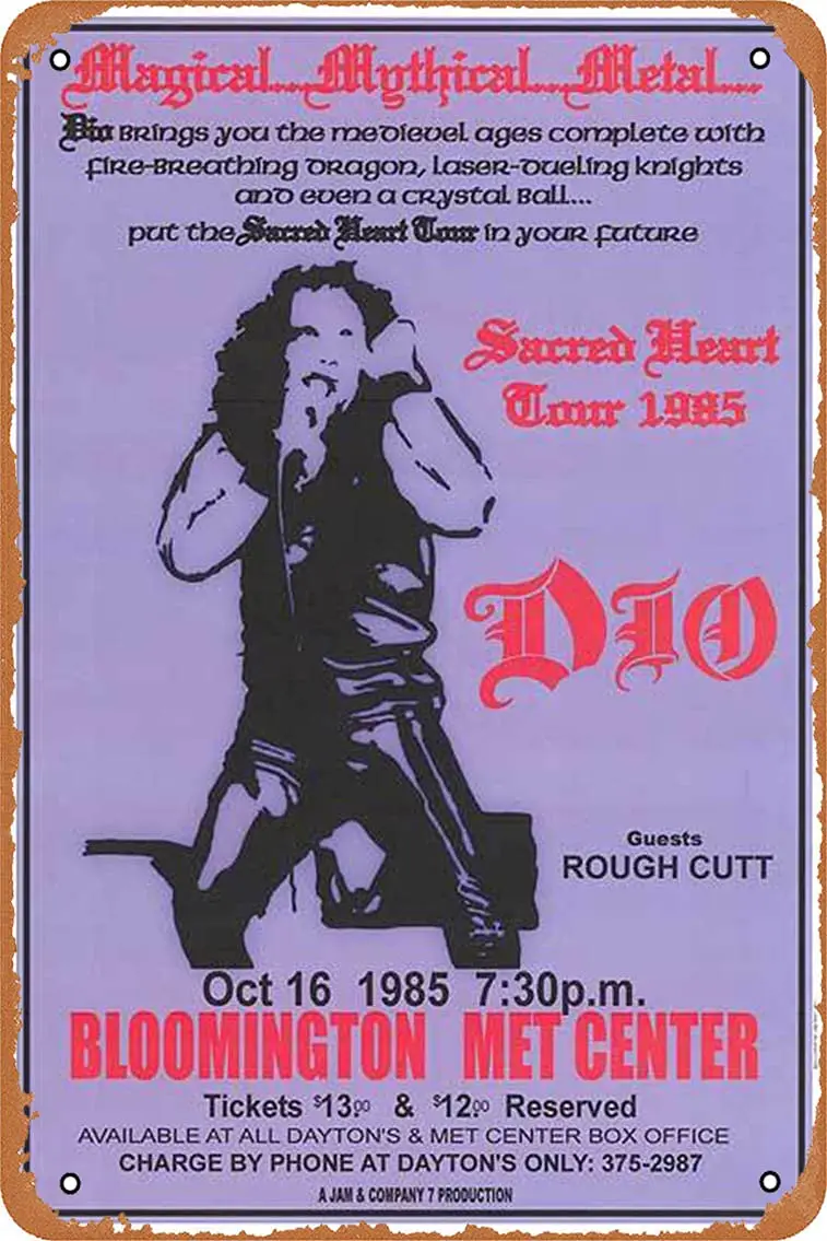 Muzuputs Ronnie James and Dio Retro Vintage Metal Tin Sign 8x12 inch Home Decor Art, 8x 12inch