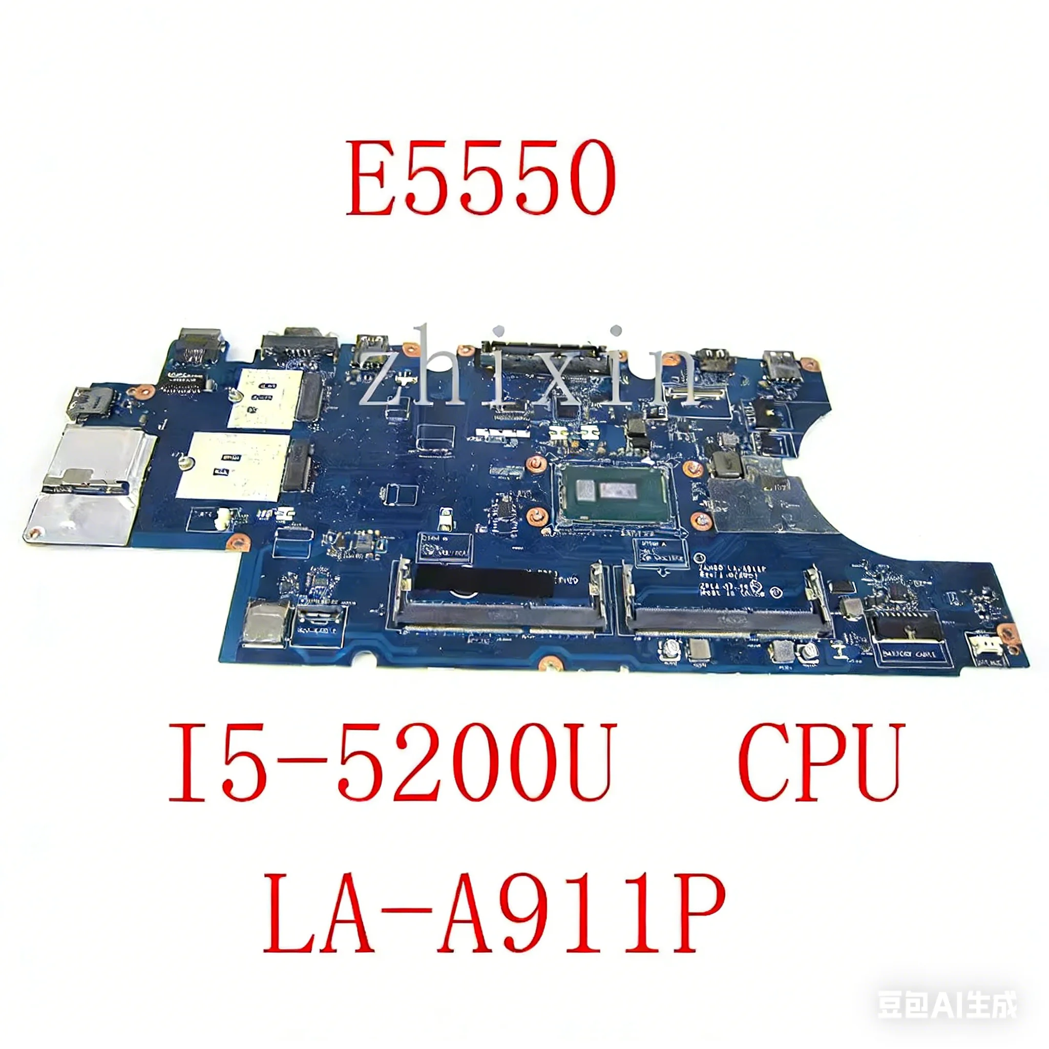 yourui For DELL Latitude E5550 Laptop Motherboard with I5-5200U CPU LA-A911P W4CTJ 0W4CTJ CN-0W4CTJ  full Test