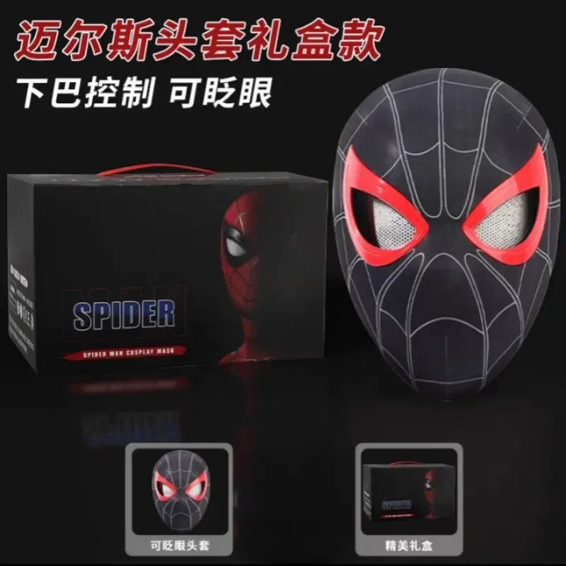 Spiderman Mascara Hoofddeksel Masker Cosplay Bewegende ogen Elektronisch masker Spider Man 1:1 Afstandsbediening Elastisch Volwassenen Kinderspeelgoed Cadeau