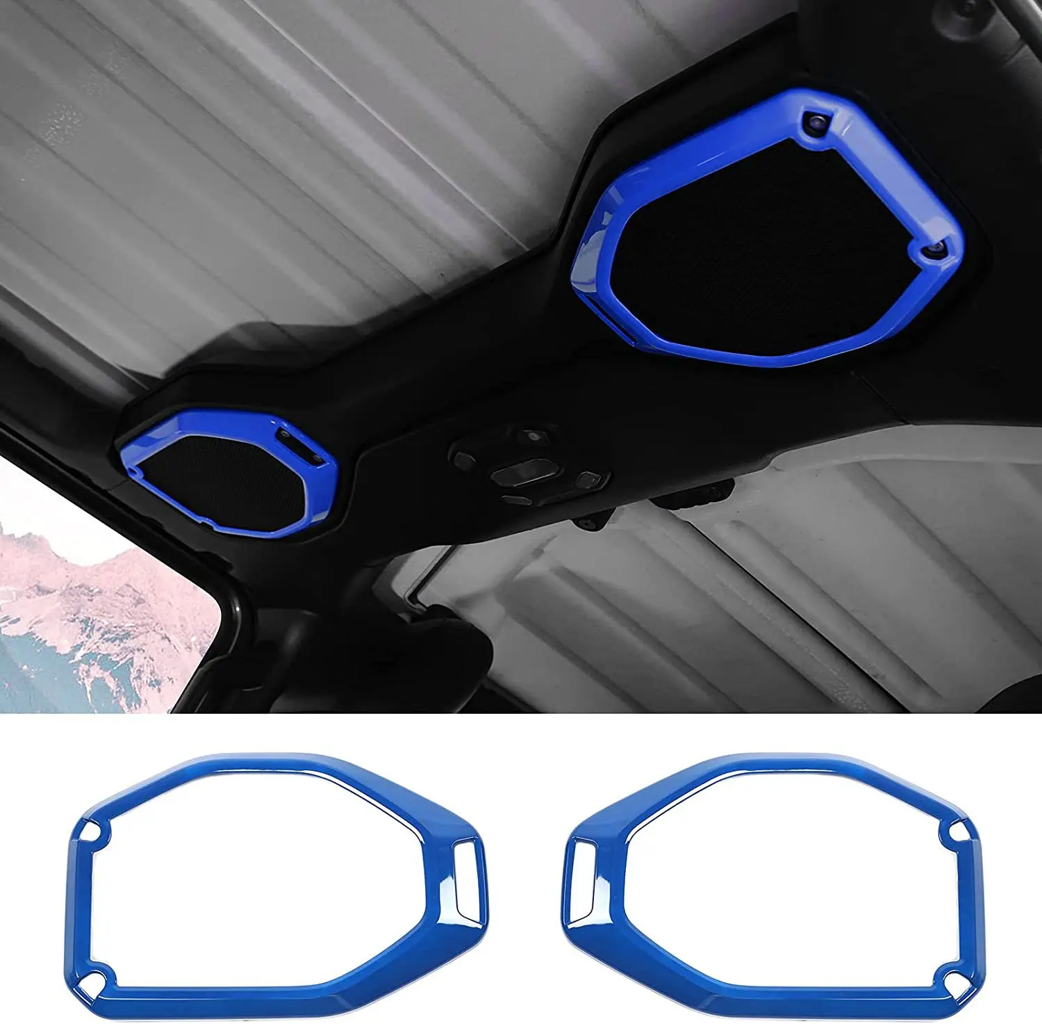 for Jeep JL Top Speaker Audio Surround Trim for 2018 2019 2020 2021 Wrangler JL JLU 2020 2021Gladiator JT Trunk (2pcs/Set)