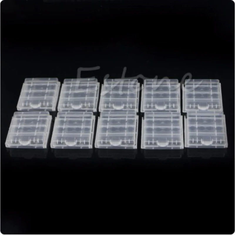 하드 플라스틱 배터리 케이스, 흰색 거치대 보관함, 4X AA AAA 배터리용, 10 개