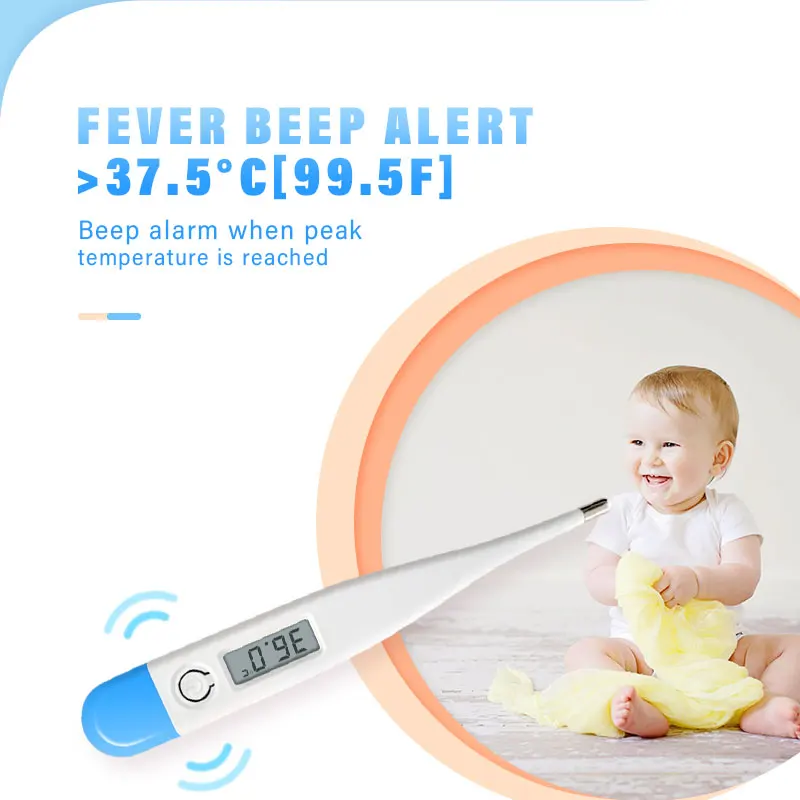 1PC Digital Thermometer C&F Switchable For Baby Cheap Electronic Thermometer Fever Alarm in 60seconds Oral Type Home Using