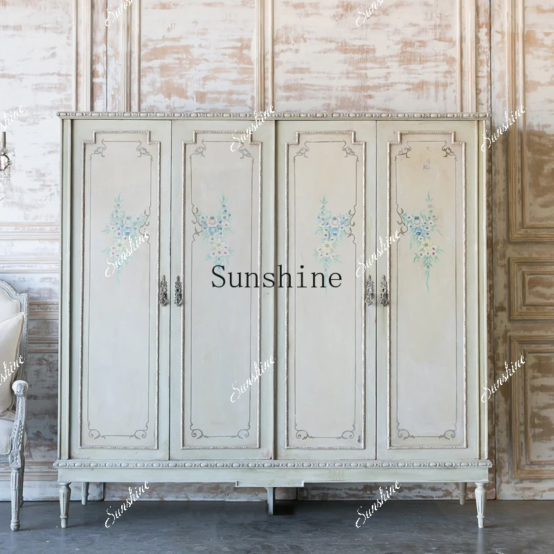 French retro carved wardrobe, two doors, three doors and four doors designed by hand  FT