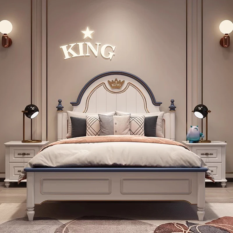 American Luxury Modern Childrens Bed House Elegant Pretty Villa Loft Bed Kids Comferter Kinderbett Bedroom Set Furniture