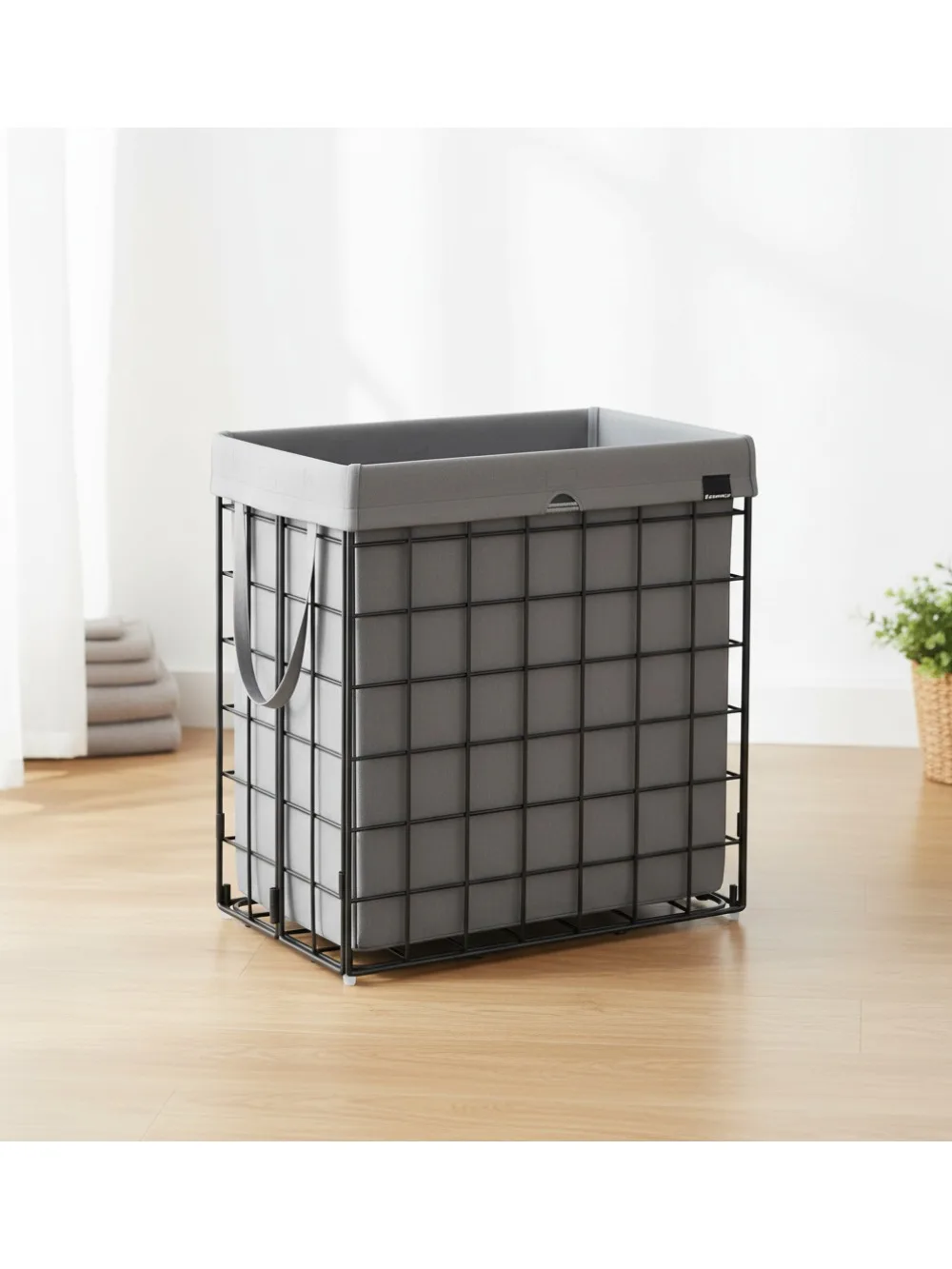 

29 Gallon Collapsible Laundry Basket with Washable Liner, Heavy Duty Clothes Hamper for Bedroom Bathroom Storage
