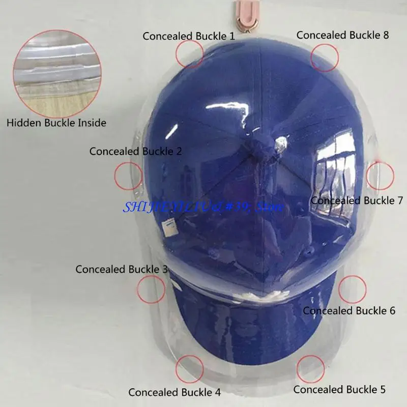 E21F Double-layer Material Cap Holder Transparent Baseball Cap Display Box Dust-proof Hat Storage Plastic Cap Protector