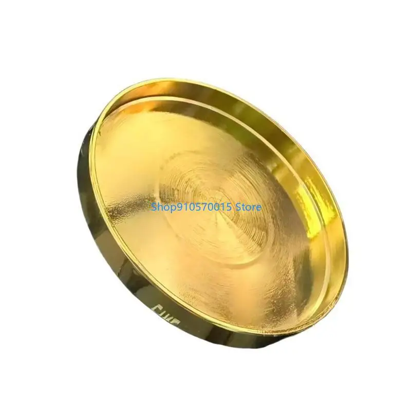 B95C Round Speaker Foot Base in Gold Metal, 45 x 9 mm Single Pad with Inner Detail for Home Rack Display, Shelf Placement, and