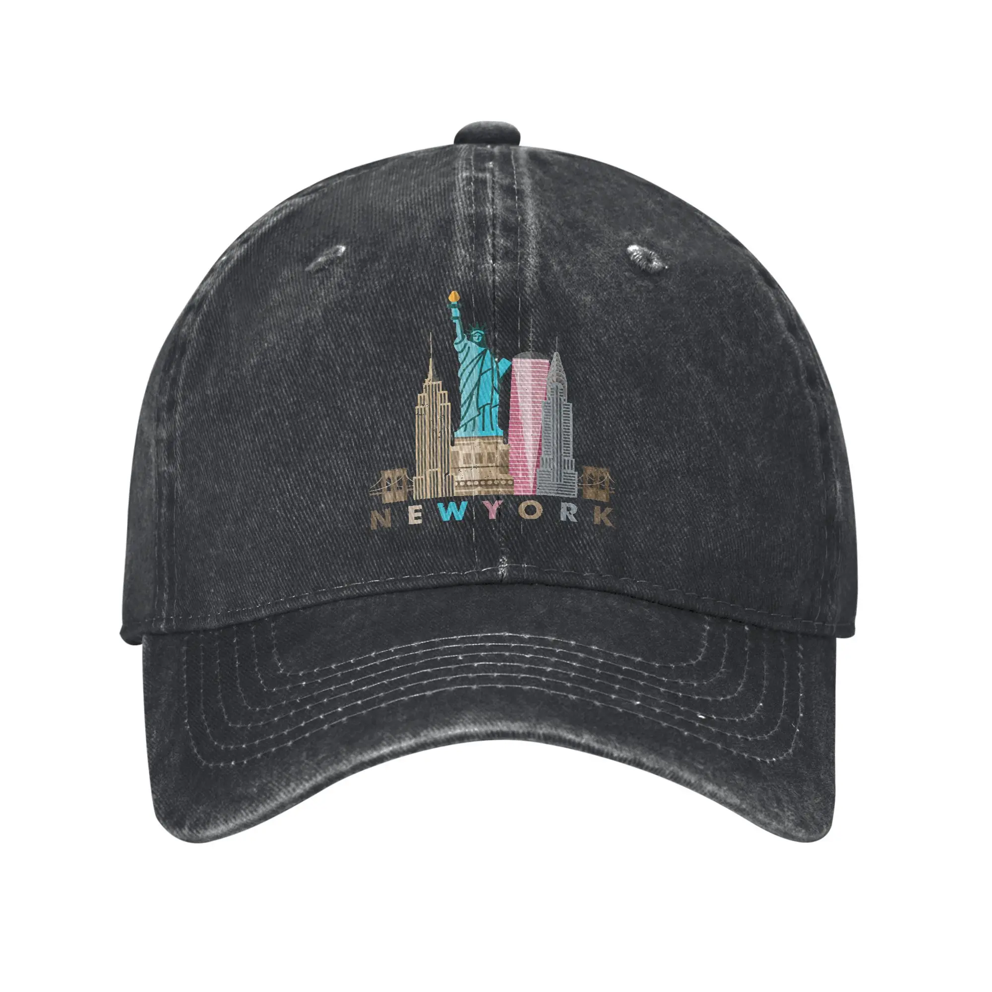 

New York City NYC Iconic Skyline Big Apple Casual Baseball Cap Summer Trucker Hat Hunting Camping Hip Hop Hats Men Baseball Cap