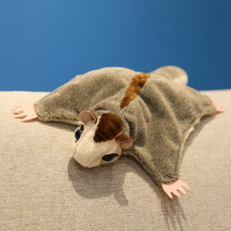 

33x19cm Sugar Glider Plush Toy Stuffed Like Real Cute Wild Animal Pillow Magnets Arms and Legs for Men Gift