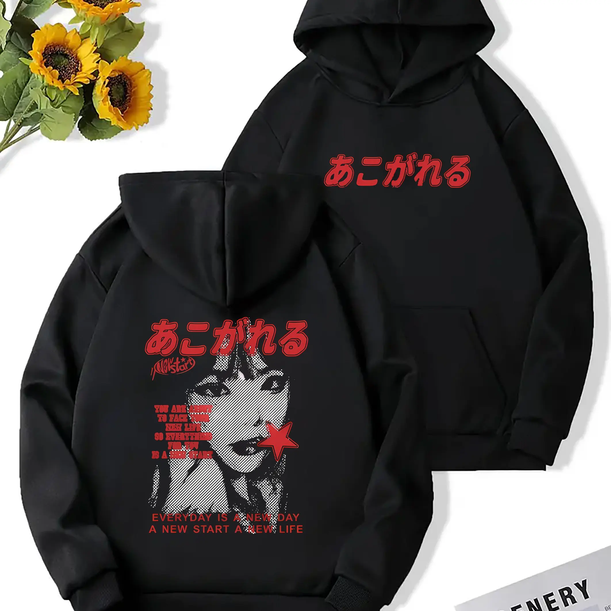 

Japanese Girl Graphic Printing Autumn and Winter Pure Cotton Men's and Women's Hoodies Casual Outdoor Street Sports Training