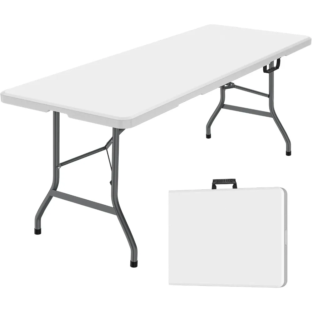 

Folding Table, 6 feet Plastic Folding Table for Indoor & Outdoor Activites for Picnic, Camping, BBQ and Party with Carrying Hand