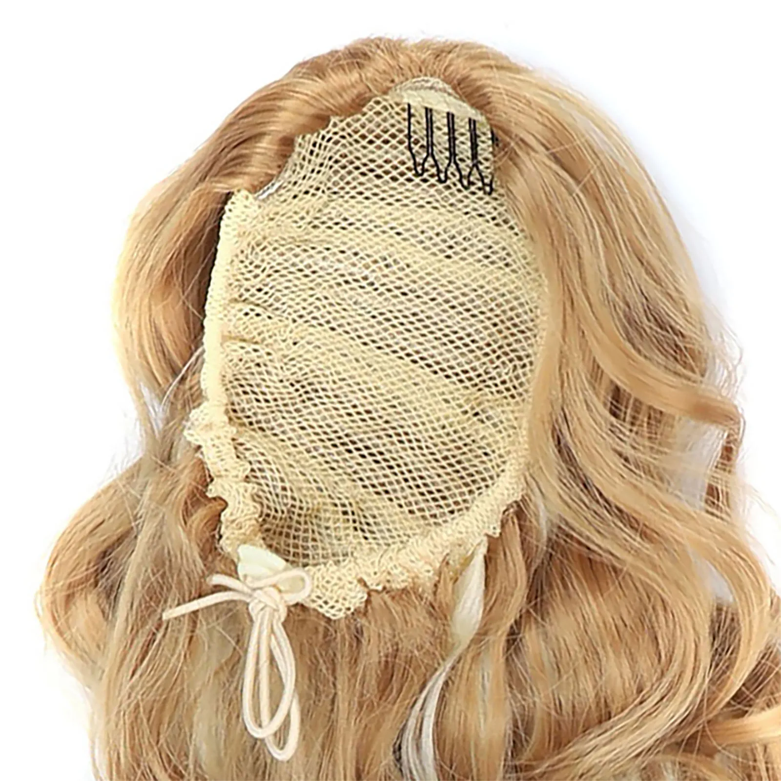 Drawstring Ponytail Hair Extension Extra Long 30 Inch Water Wave Wool Curly Synthetic Ponytails Thick Fluffy Fake Hair