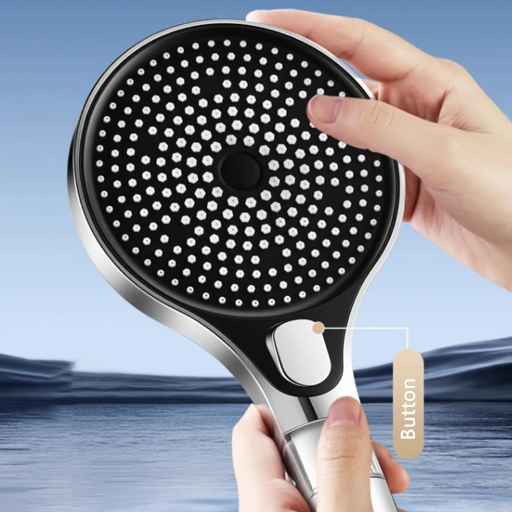 

High Pressure Shower Head with Filter Water Saving Handheld Large Water Flow 4 Jet Modes Shower Head Home Bathroom Accessories