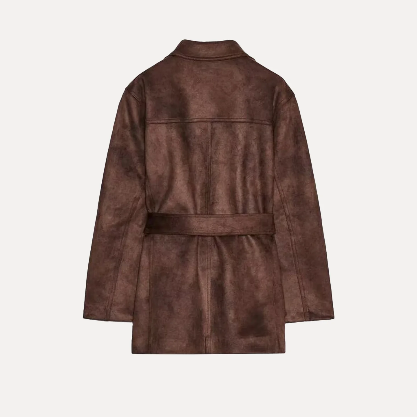 Elegancki płaszcz damski z paskiem, nowość na jesień, stylizacja osobista, ZDATA, do pracy, luźny krój, długi rękaw