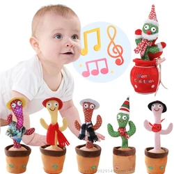 33cm Cactus Plush Toy Dancing Talking Cactus Lifelike Toy Kawaii Plush Glowing Cactus Doll Decoration Christmas Gift Collection