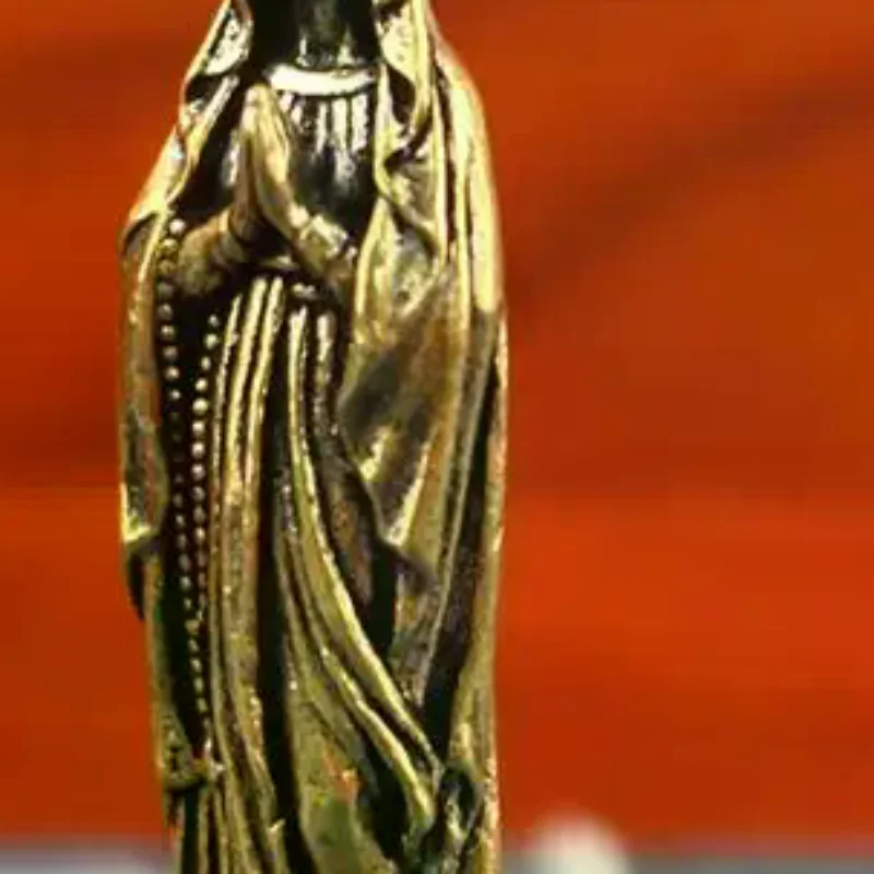 Brass Maria Figurine Pendant Brass Maria Figurine Pure Copper Vintage Virgin Mary Figurine