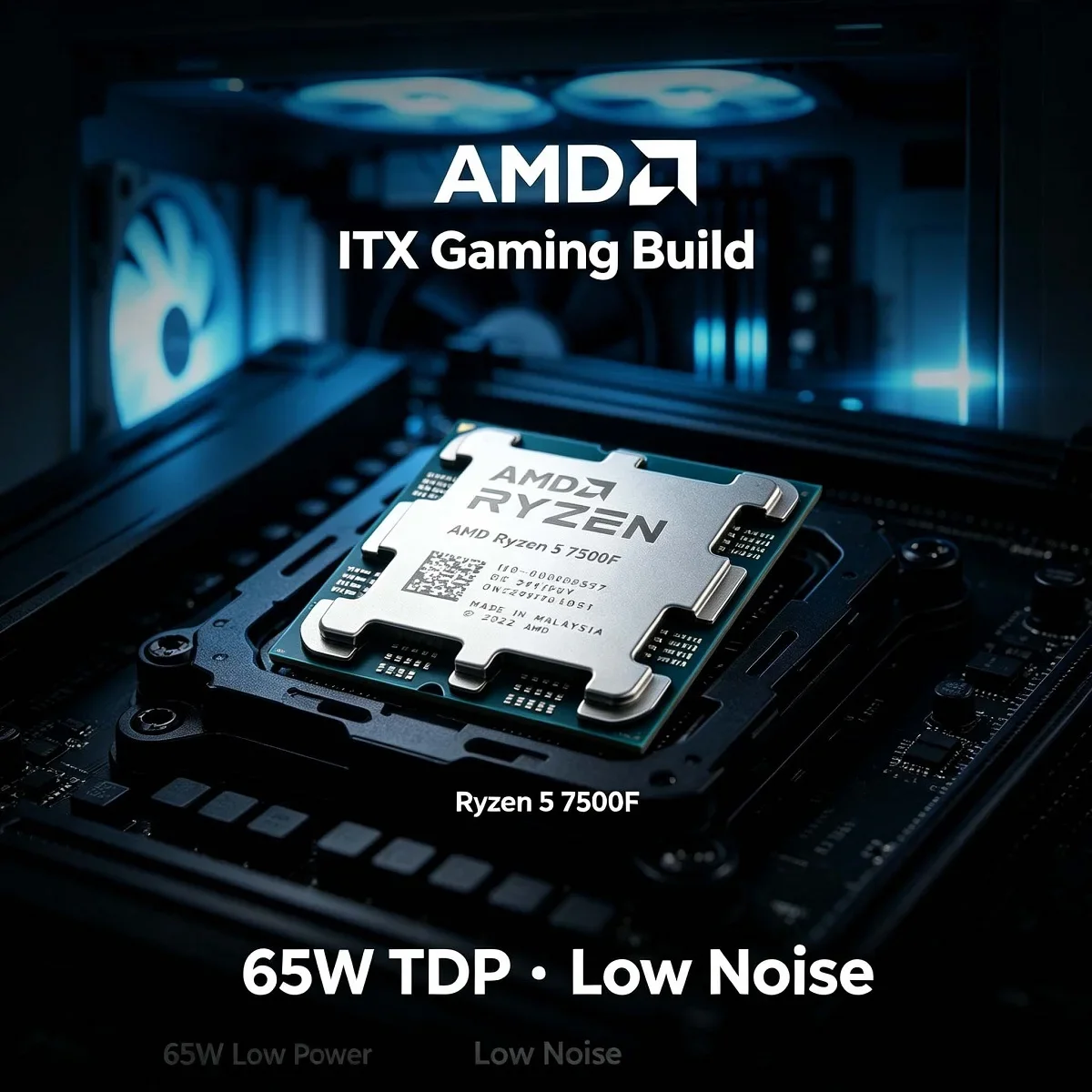 Nouveau processeur de bureau AMD Ryzen 5 7500F 6 cœurs 12 threads 3,7 GHz AM5 5 nm avec 32 Mo de mémoire L3 et boîte d'origine