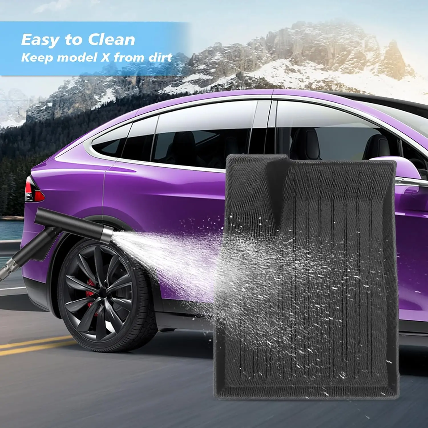 For Tesla Model X 5 6 7 Seater TPE Front Rear Trunk Mats All Weather Anti-Slip Waterproof Floor Mat Cargo Liner Anti Dirty Pads