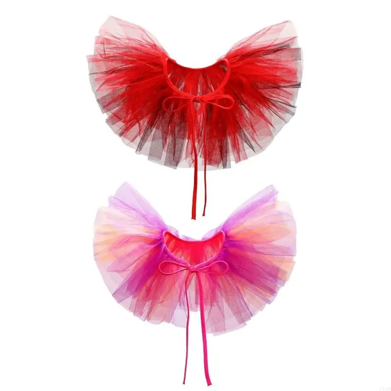 ياقة قابلة للفصل ذات طبقات شبكية متعددة الألوان لمظهر أصلي من العصور الوسطى #1