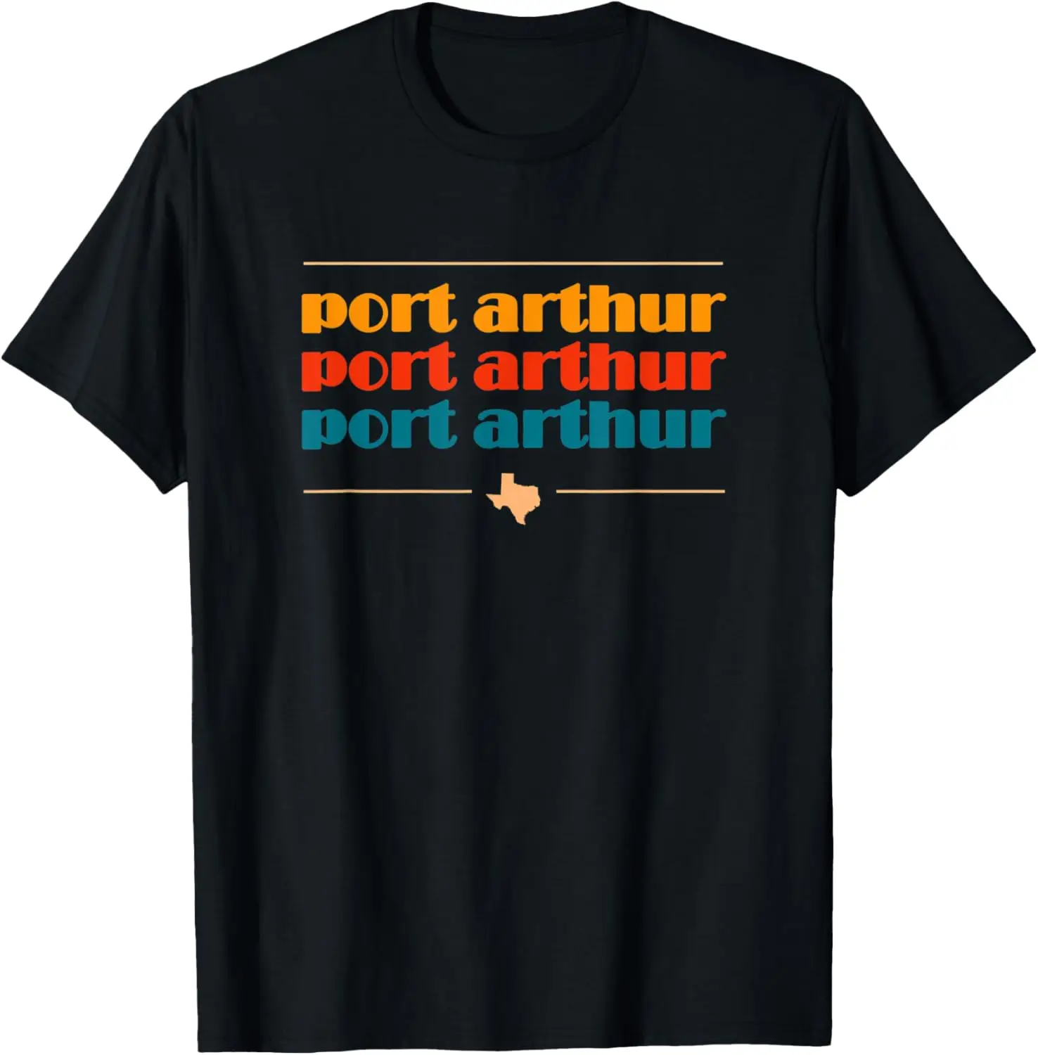 

Футболка с повторением в стиле ретро Port Arthur Texas Vintage Souvenirs TX