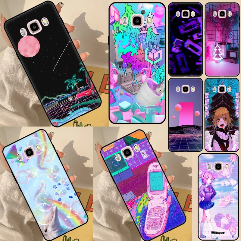 Vaporwave Aesthetic Trippy Case For Samsung Galaxy A3 A5 J1 2016 J3 J5 J7 2017 A6 A7 A8 A9 J8 J4 J6 Plus 2018 Cover