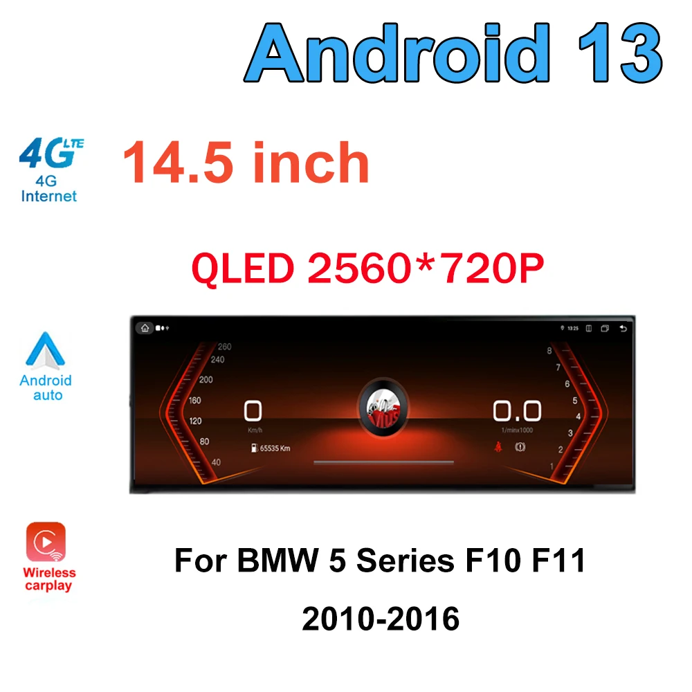 

14.5 Inch Android 13 for BMW 5 Series F10 F11 2010 - 2016 CIC NBT System 2560*720P Carplay Auto Radio GPS Navigation Multimedia