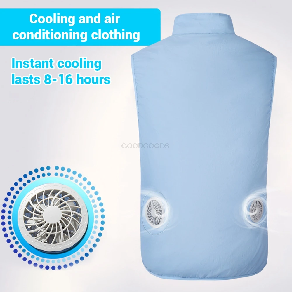 Imagem -02 - Verão Cooling Vestuário Fan Vest Colete de Carregamento Usb ar Condicionado Acampamento Operação a Alta Temperatura