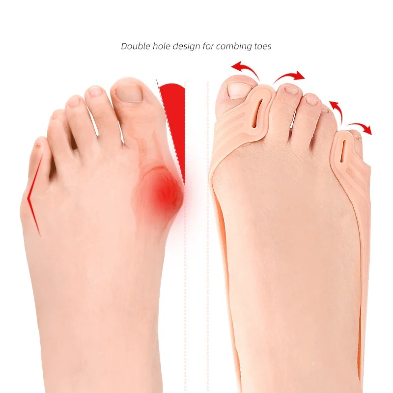 Forefoot Pad double-hole Toe Separator Shock Absorption Arch Massage Pad Flexible And wear-resistant Tensile Band Can Be Cut