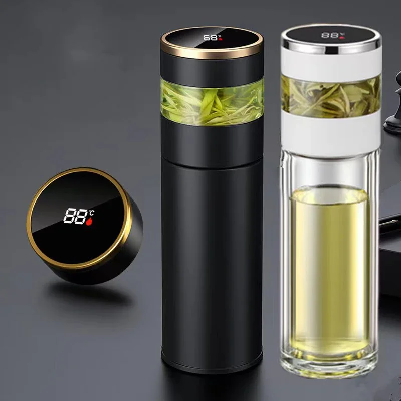 Smart Tea Thermos Cup Stainless Steel Thermos Tea Separation Cup for Tea Maker Glass Thermal Insulated Vacuum Cup Mug