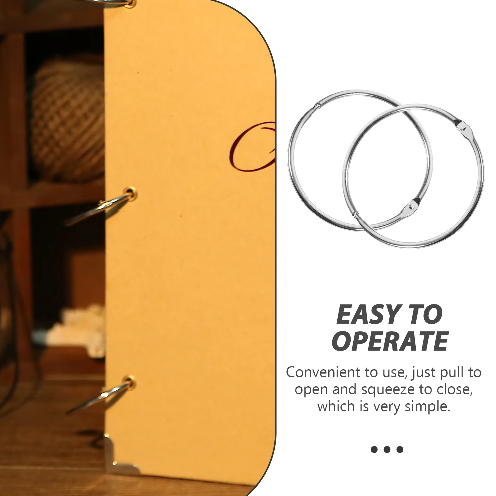 

12pcs Metal Binder Rings 30Mm Round Index Card Rings For Diy Notebook Scrapbook Key Ring Clip Loose Leaf Binding Buckles