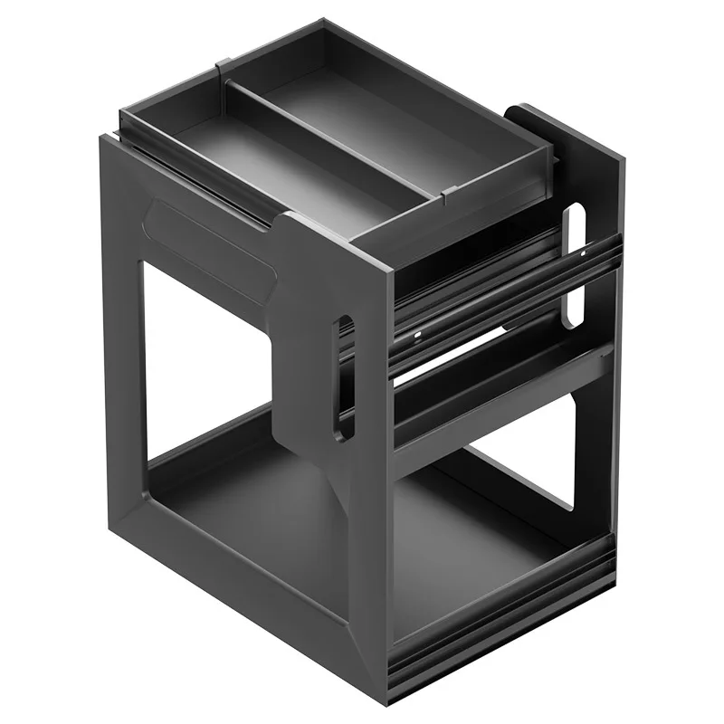 Kutaiping for kitchen aluminum alloy condiments storage drawer type multi-layer cabinet pull basket bowl basket space aluminum m