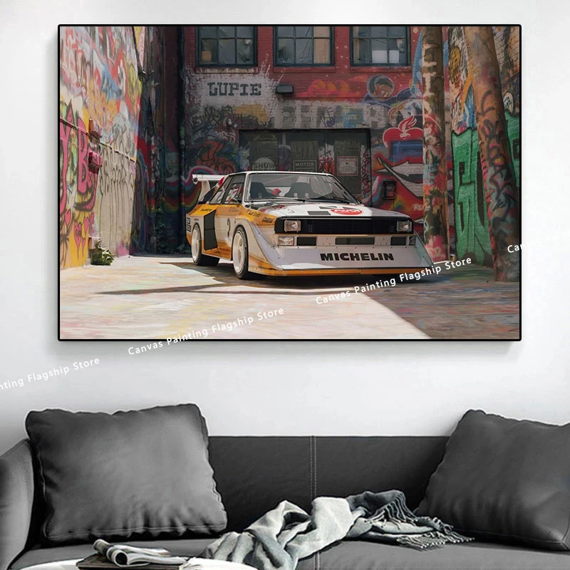 Modern Graffiti Audi Quattro S1 Group B Posters and Prints Canvas Paintings Wall Art Pictures for Living Room Home Decor Cuadros